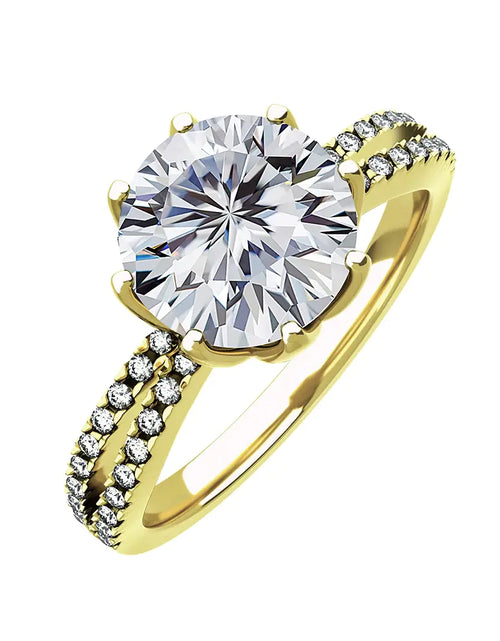 Load image into Gallery viewer, Moissanite Ring Classic Moissanite Wedding Ring Engagement
