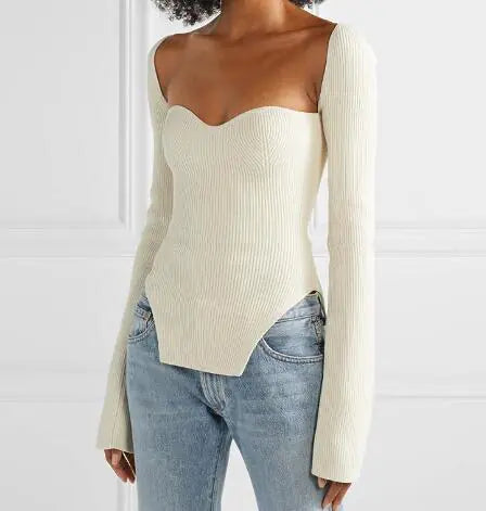 Woman's Long Sleeve Knitted Pullover