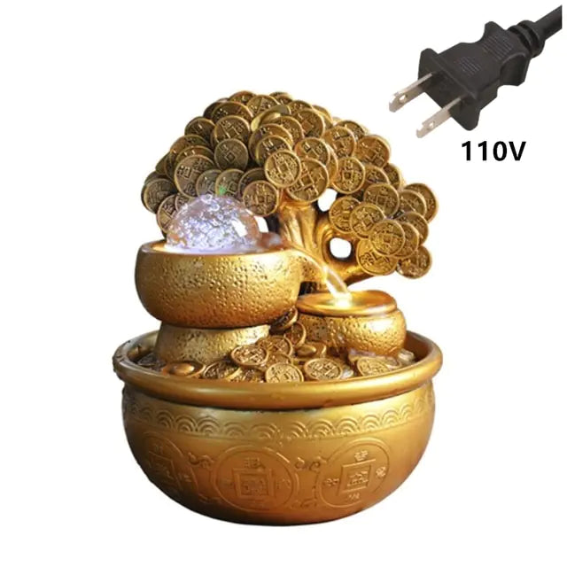 गोल्ड मनी ट्री वाटर फव्वारा