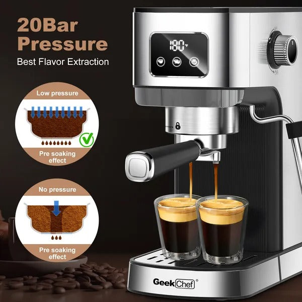 Geek Chef Espresso Machine with Milk Frother