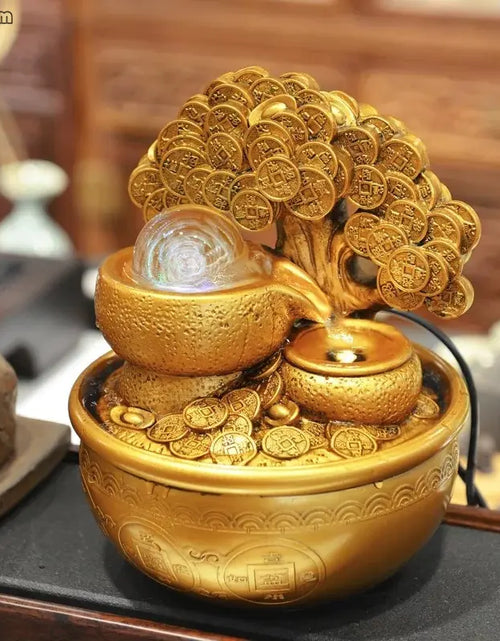 Load image into Gallery viewer, Gold Money Tree Water Fountain
